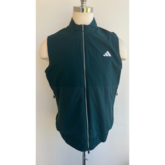 NEW adidas men Ultimate365 Tour Full-Zip Vest Green sz Large L - Picture 1 of 9